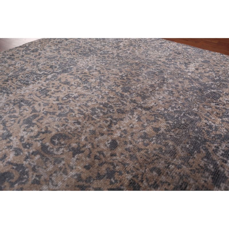 Contemporary Abstract Square Area Rug Hand-Knotted Wool Carpet - 5'2" X 4'11"