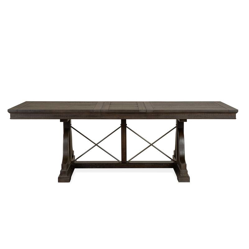 Magnussen Home Westley Falls Graphite Extendable Trestle Dining Table - 38''W x 72''D x 30''H