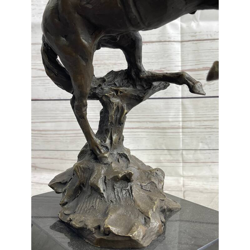 Bronco Buster Bronze Sculpture 100 Percent Real Bronze Western Art Figurine Remington