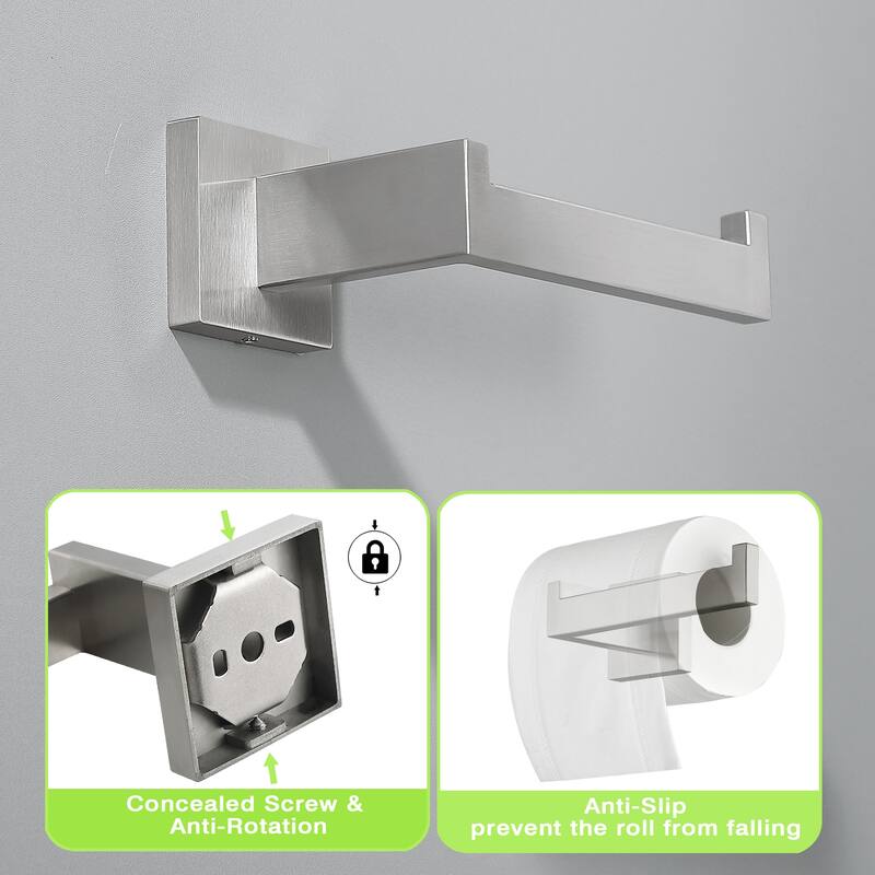 Bathroom Wall-Mount Single Post Toilet Paper Holder Tissue Roll Holder