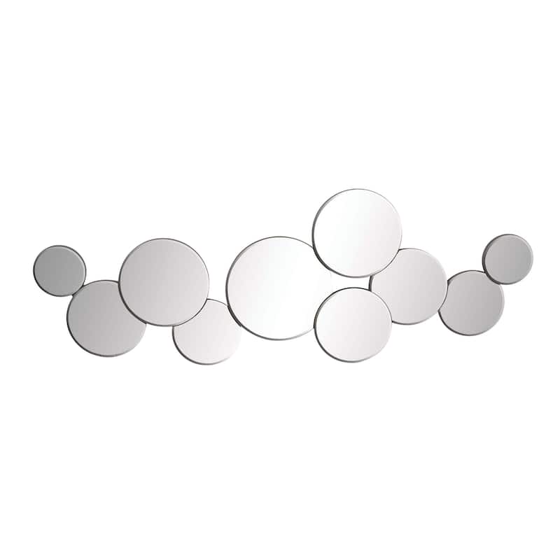 Glass Bubble Cluster Wall Mirror - Silver - Roche River Decor - 1"W x 57"L x 20"H