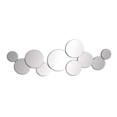 Glass Bubble Cluster Wall Mirror - Silver - Roche River Decor - 1"W x 57"L x 20"H