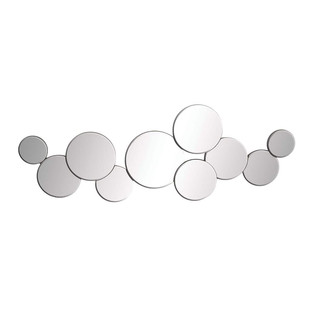 Glass Bubble Cluster Wall Mirror - Silver - Roche River Decor - 1"W x 57"L x 20"H