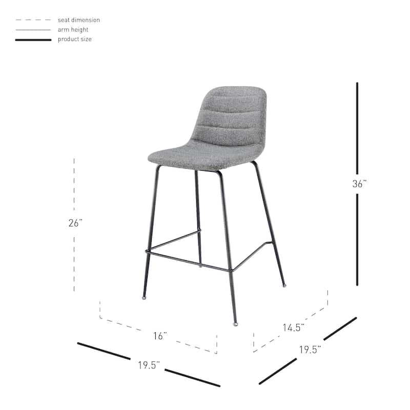 NPD Furniture Caleb Fabric Counter Stool (Set of 4)