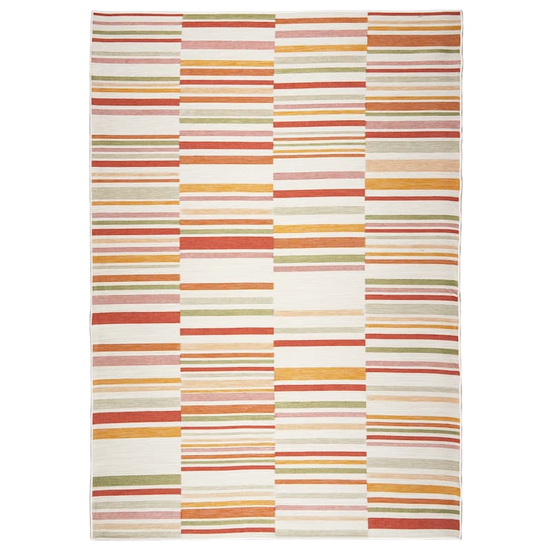 Terra by Obeetee Plaza Lines Rug - Marina - 2' x 3'