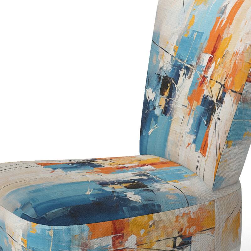 Designart "Paper Euphoria I" Upholstered Abstract Collages Accent Chair and Modern & Contemporary Arm Chair - Multiple Color