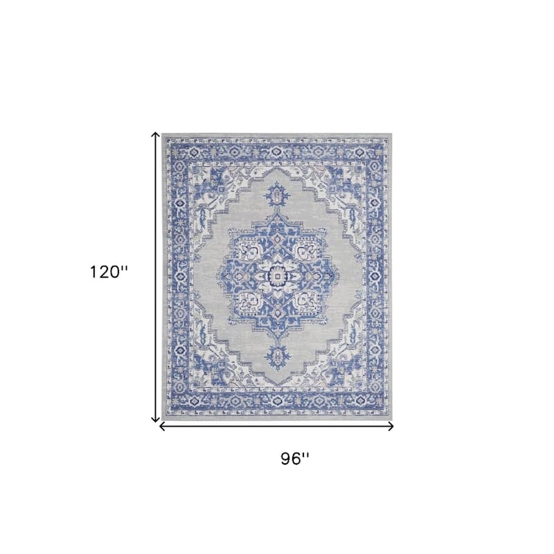 Power Loomed Distressed Floral Non Skid Stain Resistant Area Rug - 120' X '96' X '0.39