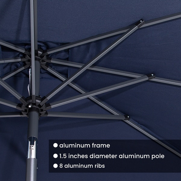 Shop Black Friday Deals On Crestlive Products 9 X 5 Ft Patio Outdoor Rectangular Market Umbrella On Sale Overstock 31600088 Tan