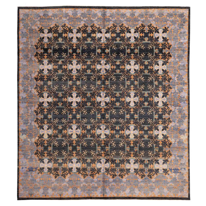 ECARPETGALLERY Hand-knotted Signature Collection Black Wool Rug - 10'1 x 11'0