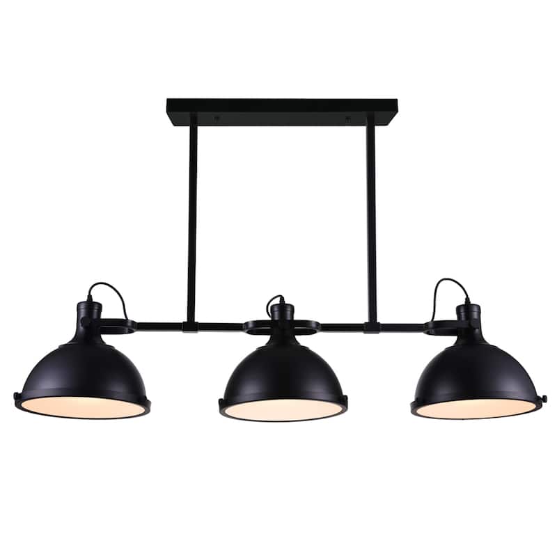 Strum 3 Light 50in Black Island Chandelier - Black