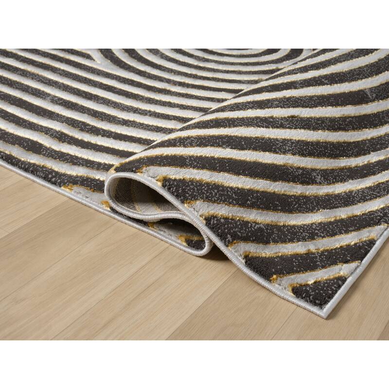 Mila Collection Geometric Grey Contemporary Area Rug