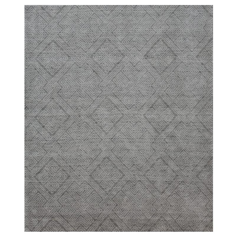 Modern Brown Hand-Knotted Wool & Viscose Area Rug - 3'6" x 5'6" - 3'6" x 5'6" - Brown