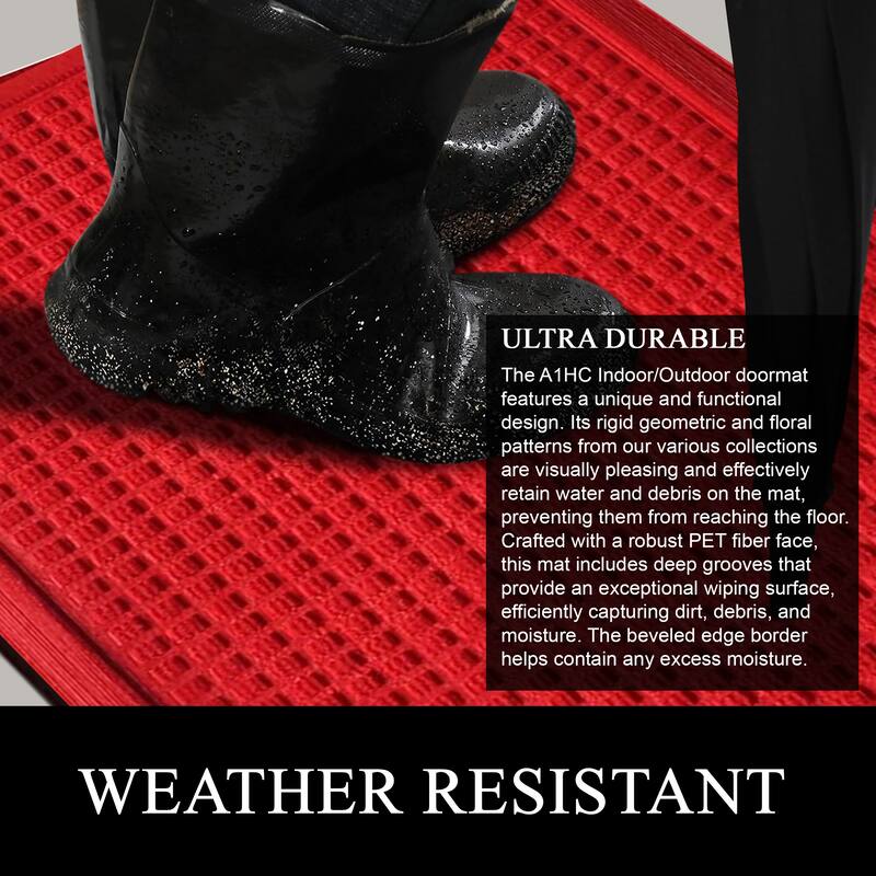 A1HC New All Weather Superior Dirt and Moisture Absorbing Polypropylene Door Mat with Non-Slip Backing for Inside Outside Use