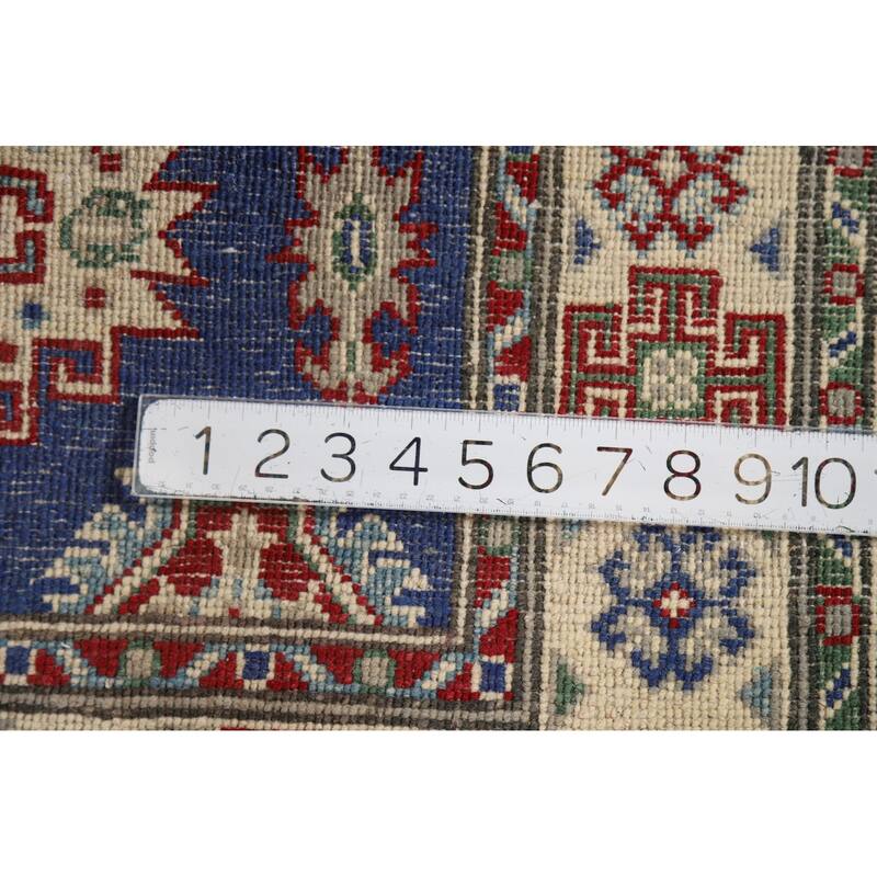 Traditional Blue Kazak Foyer Rug Hand-Knotted Wool Carpet - 2'7"x 4'1"