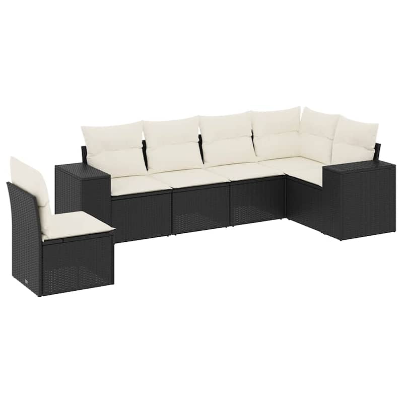 vidaXL Garden Sofa Set Black, Cream White - 24.4 x 32.7 x 27.2