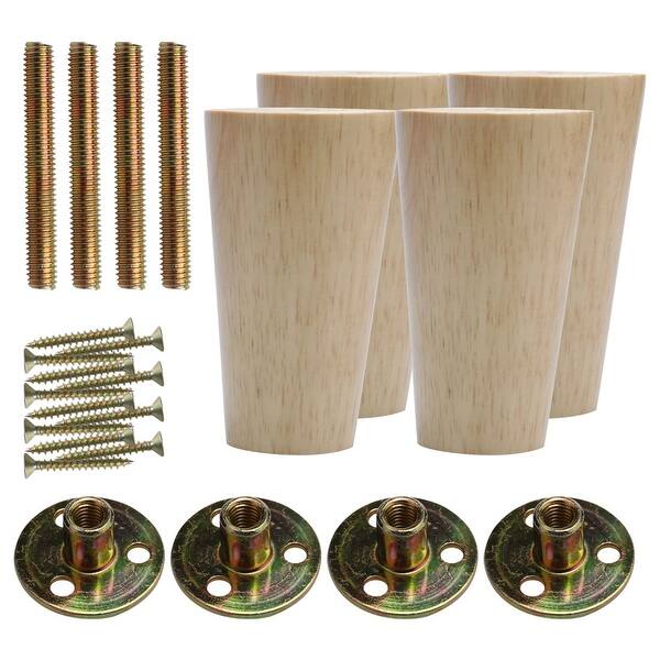 Shop 4 Inch Round Solid Wood Furniture Legs Sofa Bench Couch Chair