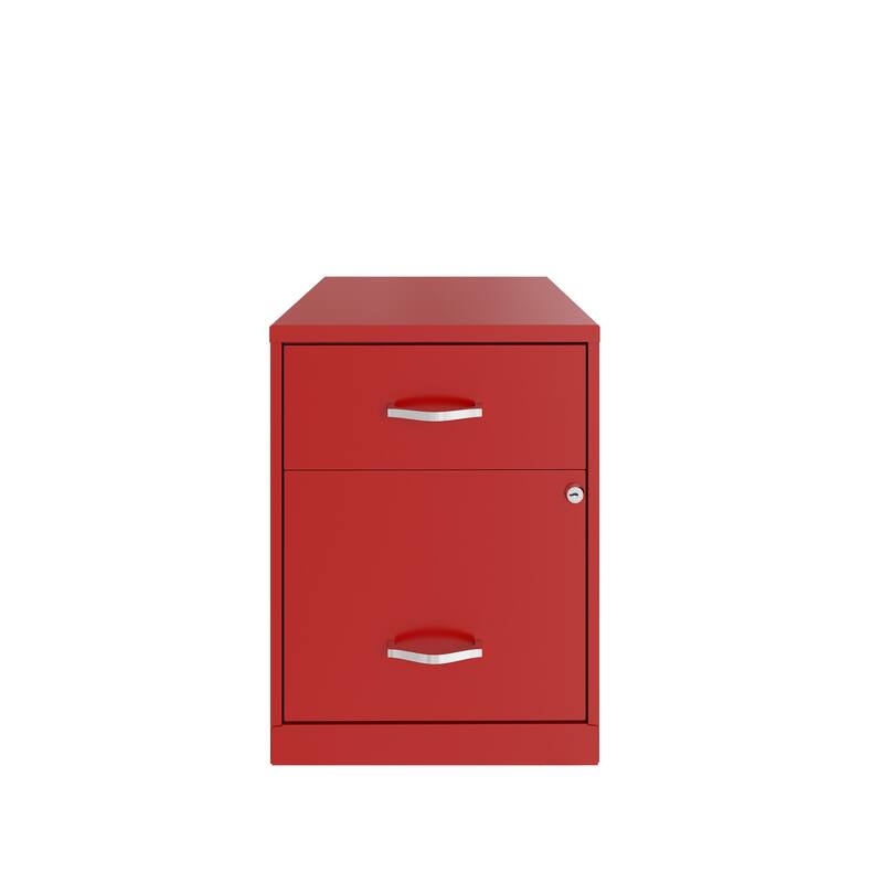 Space Solutions 18" Deep 2 Drawer Letter Width Vertical File Cabinet with Accessory Drawer - Red