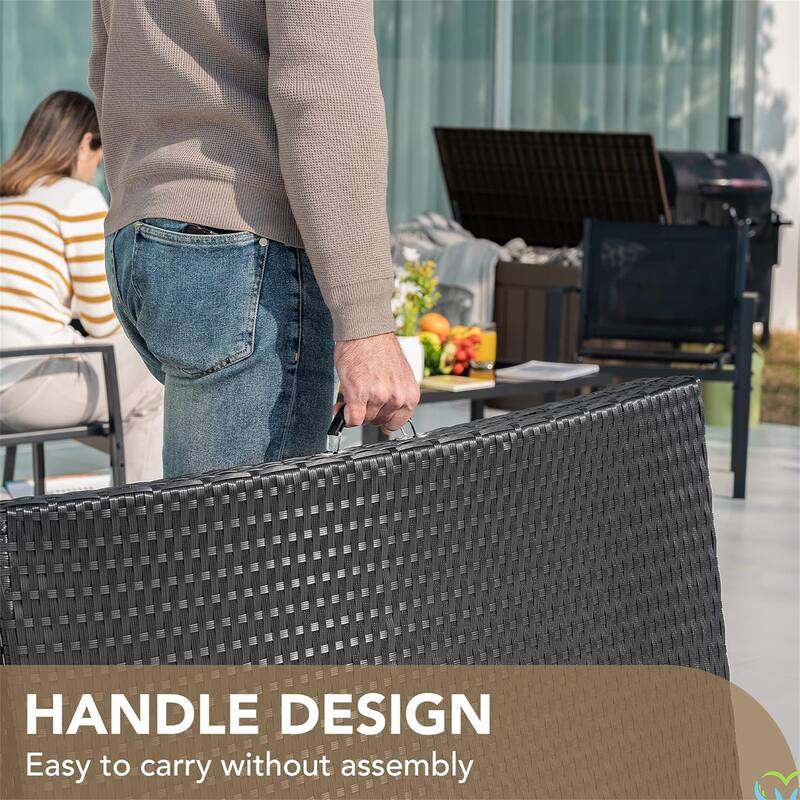 Chaise Lounge Sets Outdoor Rattan Adjustable Back 3 Pieces