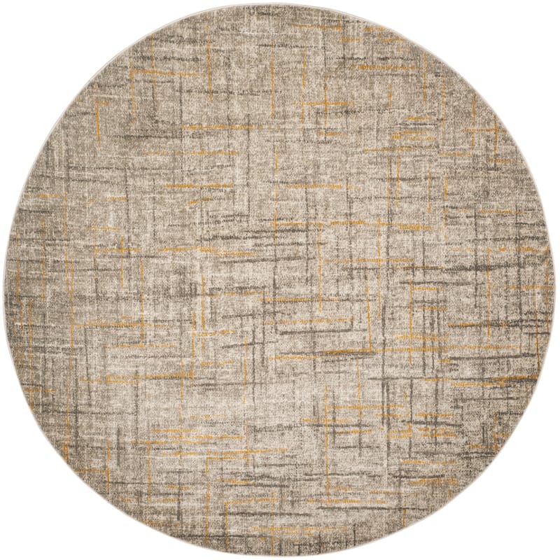 SAFAVIEH Porcello Libby Modern Rug - 5'1" Round - Grey/Dark Grey