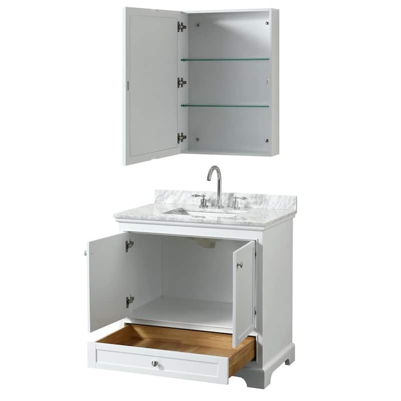 Wyndham Collection Deborah 36" Free Standing Single Vanity Set with