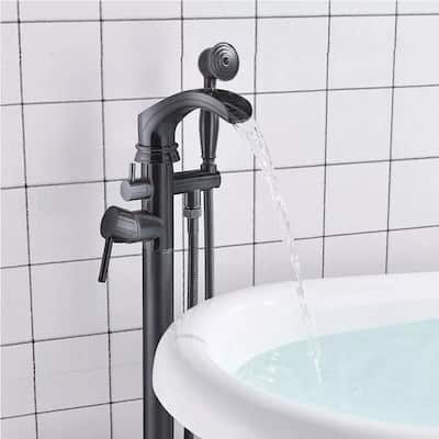 Free Standing Single Handle Floor Mounted Bathtub Faucet
