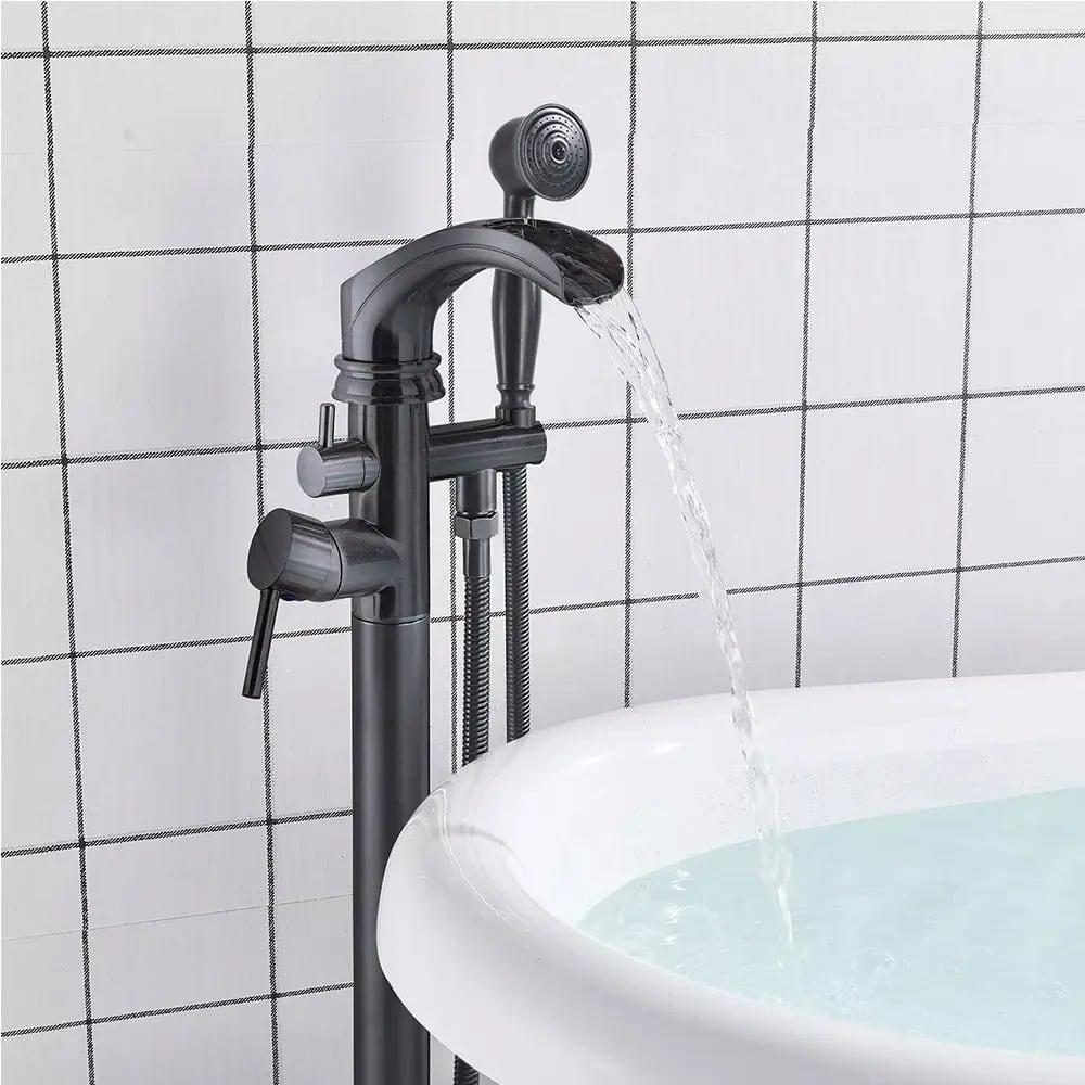 Free Standing Single Handle Floor Mounted Bathtub Faucet
