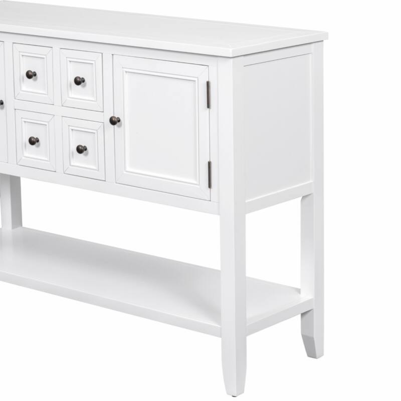 Cambridge Series Ample Storage Vintage Console Table with Four Small Drawers and Bottom Shelf