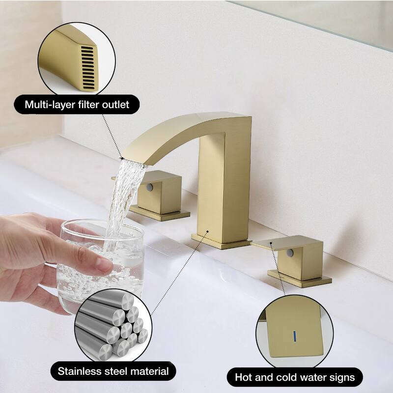 Topcraft Stainless Steel Two Handle Bathroom Sink Faucet