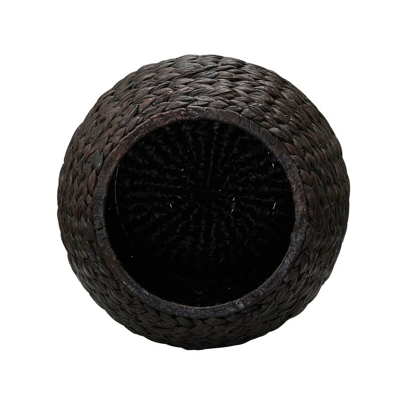 Household Essentials Handwoven Barrel Wicker Storage Basket Side Table - 17.0"L x 17.0"W x 19.0"H