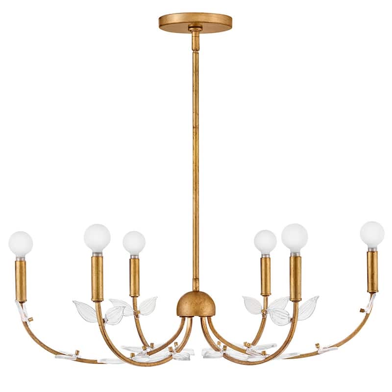Hinkley Lighting 48286 Aliso 6 Light 30" Wide Crystal Candle Style
