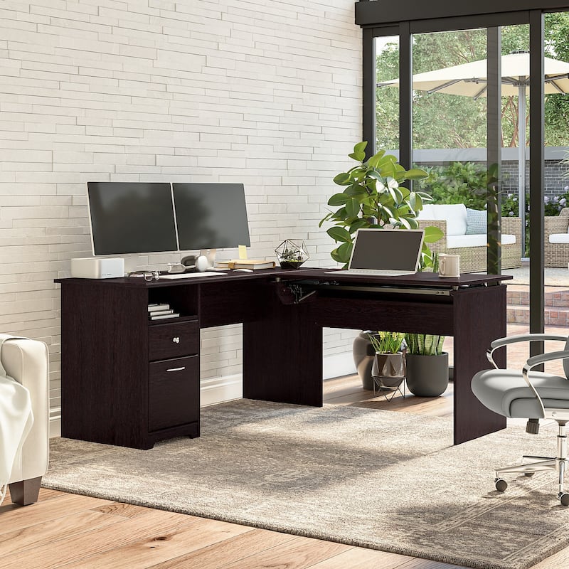 60W 3-position L-shaped Sit to Stand Desk by Bush Furniture