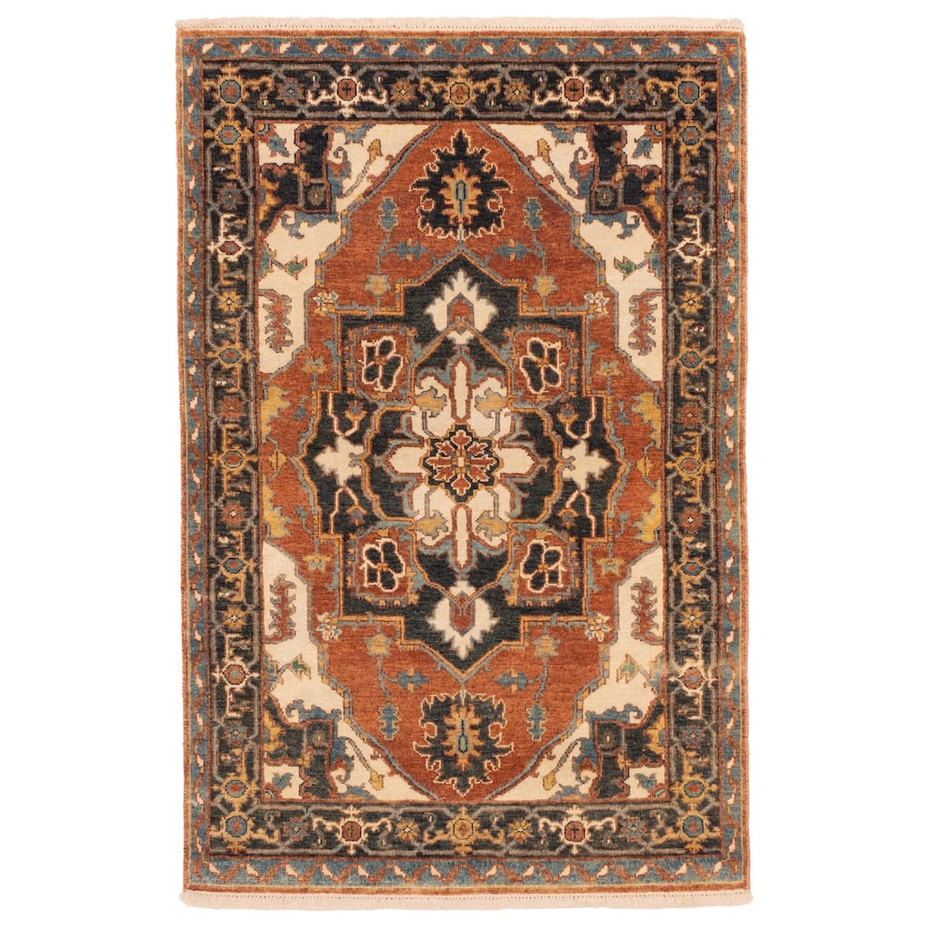 ECARPETGALLERY Hand-knotted Jules Sultane Dark Copper Wool Rug - 3'11 x 6'1