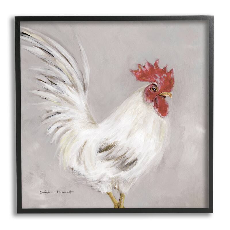 Stupell Country Chicken Hen Portrait Framed Giclee Art by Stephanie Workman Marrott - 12 x 12 - Black