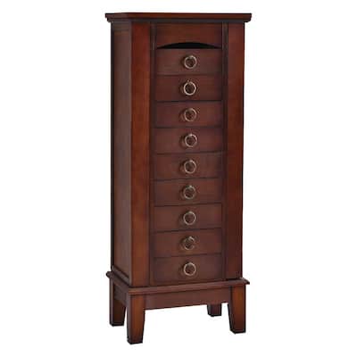 Wooden Jewelry Cabinet Storage Organizer with 6 Drawers - 10.5" x 15.8" x 40" (D x W x H)