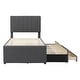preview thumbnail 12 of 16, Contemporary Upholstered Twin Platform Bed with Trundle and Drawers