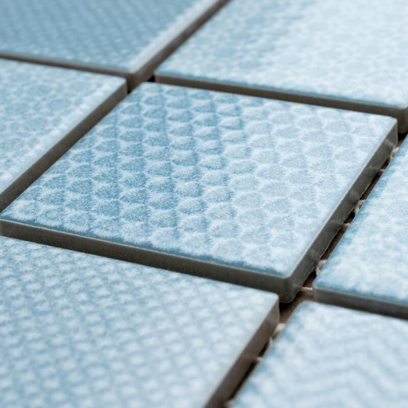 Merola Tile Celadon Aqua 11-5/8" x 11-5/8" Porcelain Mosaic Floor and Wall Tile