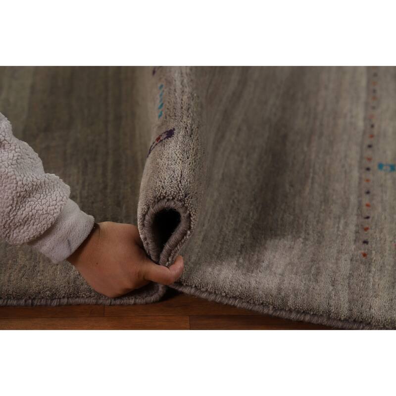 Animals Tribal Gabbeh Area Rug Hand-Knotted Wool Carpet - 5'3" x 7'7"