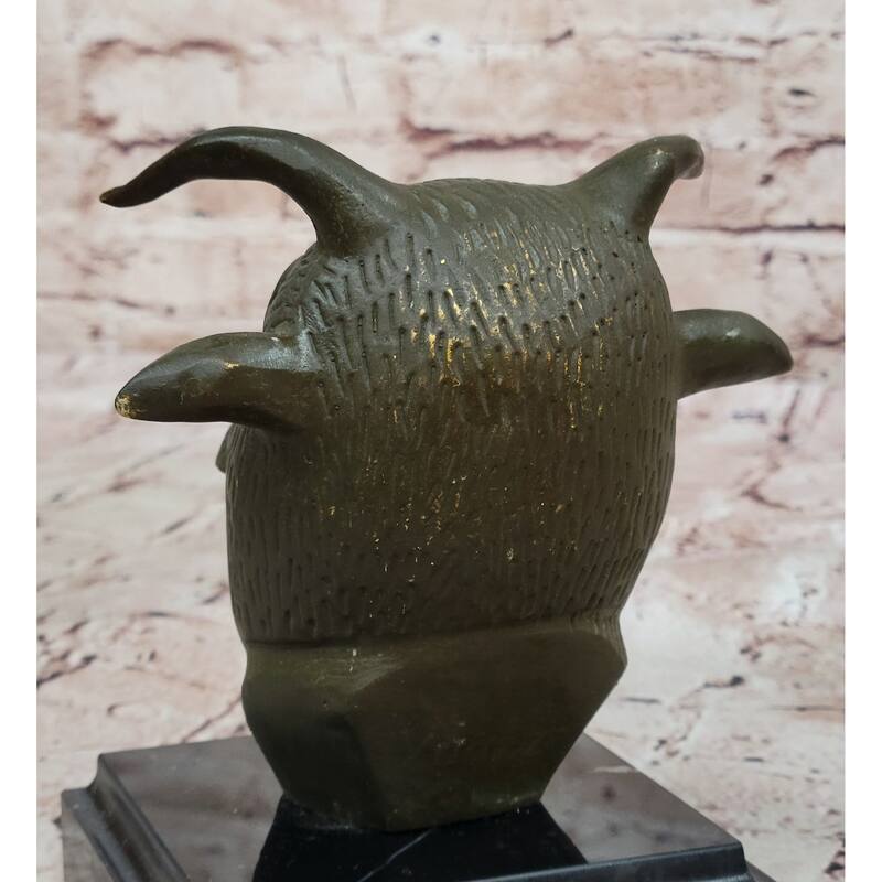 Bronze Imitative Bull Or Ox Head Statue Realistic Farmhouse Sculpture Decor