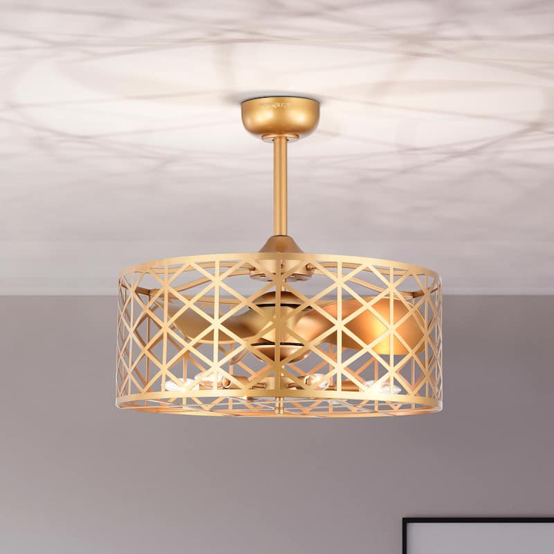 Clemente 24-inch Matte Gold 6 Lights 3 Blades Lighted Ceiling Fan with Remote