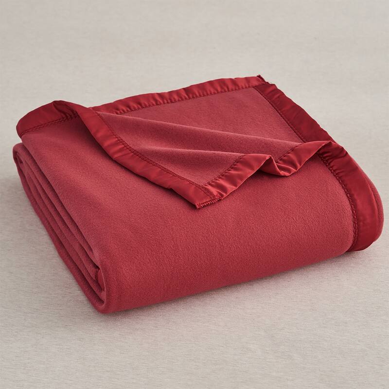Summer Satin Fleece Blanket - Queen - Burgundy