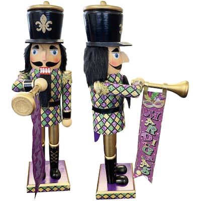 14" Mardi Gras Bugler Nutcracker