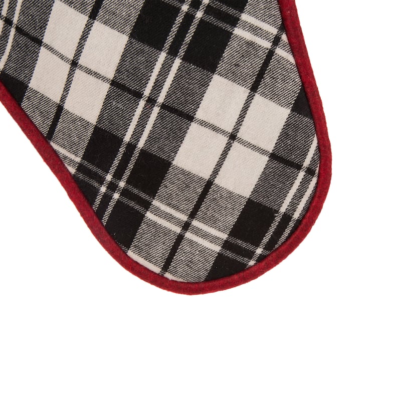 Glitzhome 20"L Christmas Stocking with Faux Fur Cuff