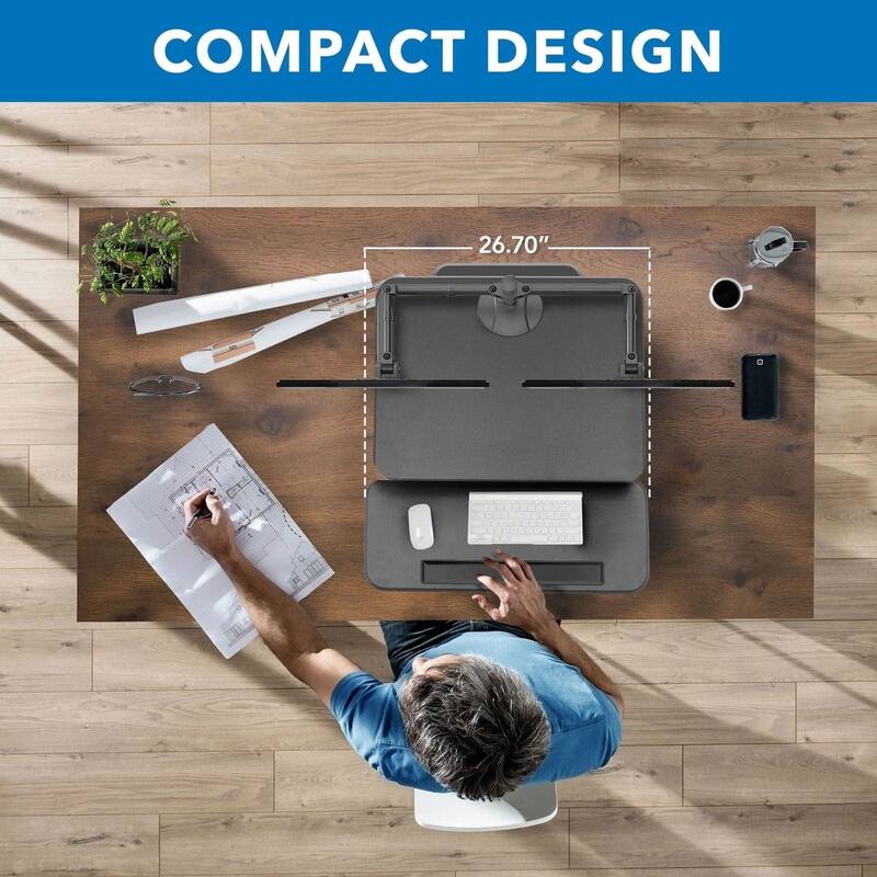 Mount-It! Standing Desk Converter Sit Stand with Monitor Mount | Height Adjustable