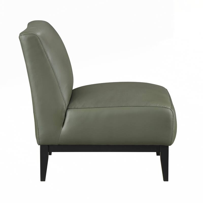 Upholstered Accent Chair Cushion Seat Back with Solid Wood Leg