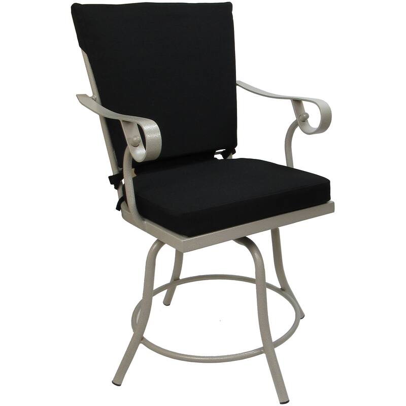 Outdoor or Indoor Patio Swivel Dining Chair - Jamey - Black - Beige