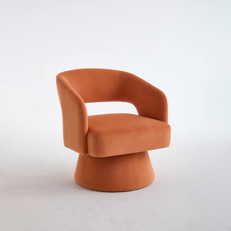 Velvet Accent Armchair 360 Degree Swivel Club Chair for Living Room