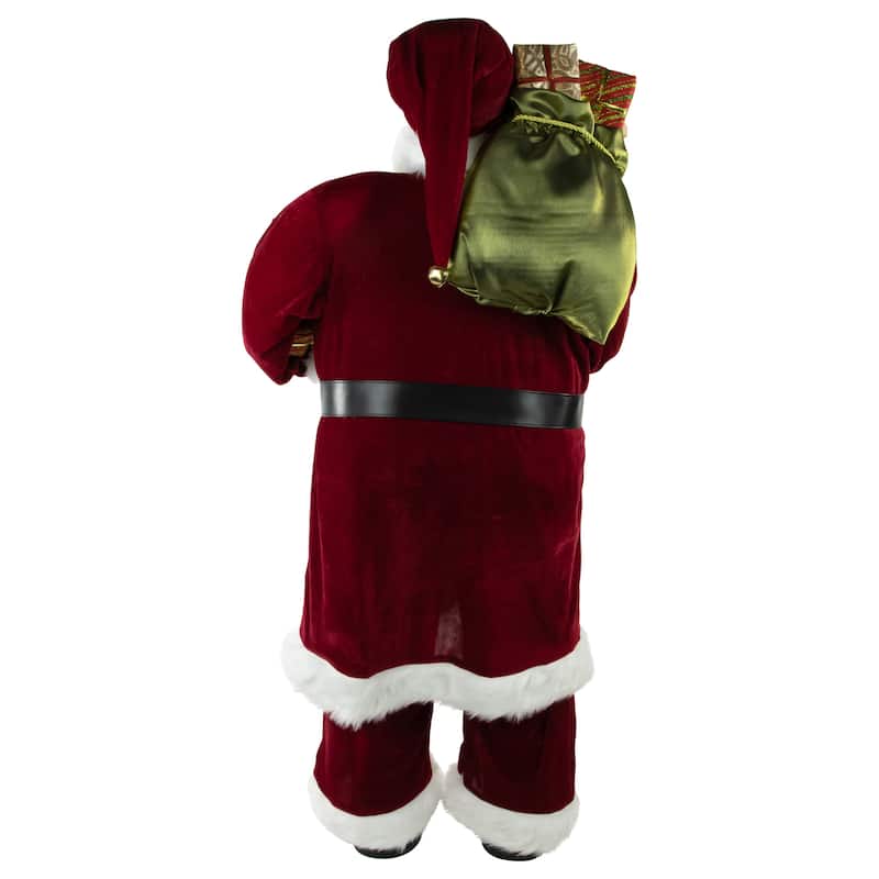 Standing Santa with Presents and Gift Bag Christmas Decoration - 48"