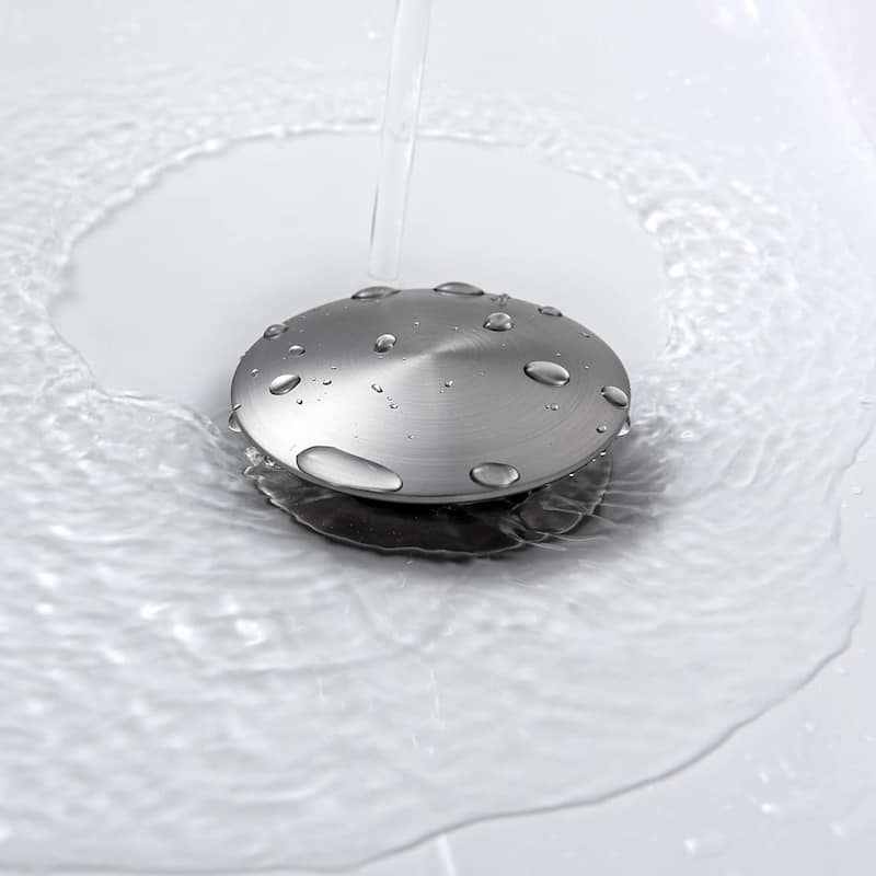 Bathroom Sink Single Handle Faucet with Pop-Up Drain (No Overflow)