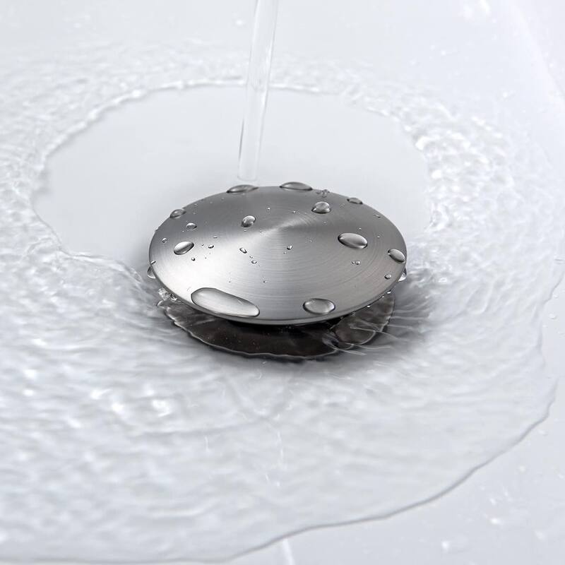 Stainless Steel Pop-Up Sink Drain with Silicone Gasket Easy Install Water Stopper for Bathroom Kitchen - 2.56" x 3.54"