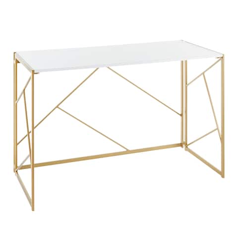 Silver Orchid Sala Desk in Metal & Wood